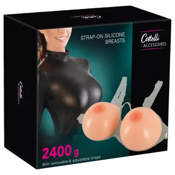 Cottelli - silikoniset push up -rinnat strap-on - 2x1200g