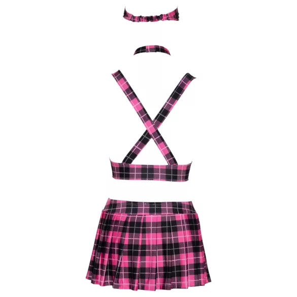 Cottelli - koulutyttöasu setti - ruudullinen pinkki