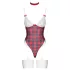 Cottelli - bodysetti ruudullinen - punainen