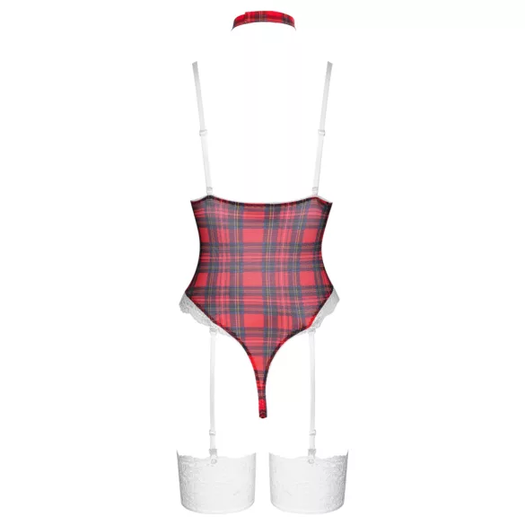 Cottelli - bodysetti ruudullinen - punainen