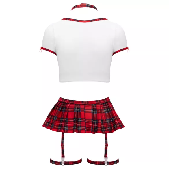 Cottelli - koulutyttöasusetti (punavalkoinen) - XL
