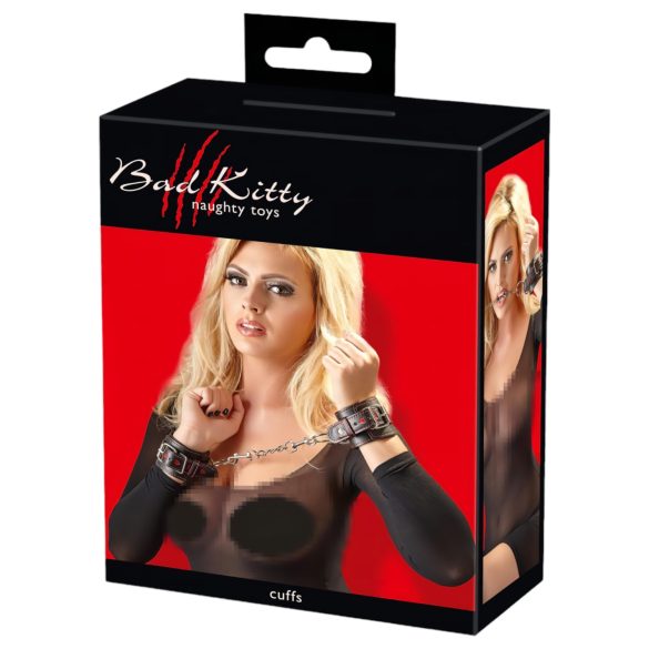 Bad Kitty - käsiraudat sydänkoristeella - musta