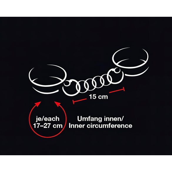 Bad Kitty - käsiraudat sydänkoristeella - musta