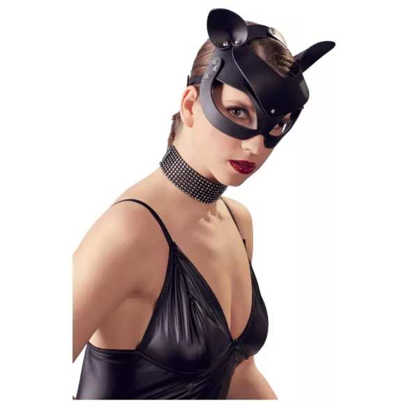 Bad Kitty - kissanaamio - strassikoristeltu keinonahka - musta S-L