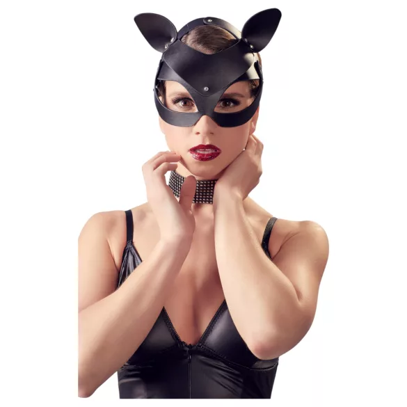Bad Kitty - kissanaamio - strassikoristeltu keinonahka - musta S-L