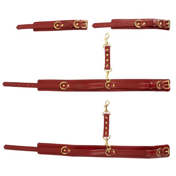 Bad Kitty - jalkoihin kiinnitettävä käsikahle setti - punainen