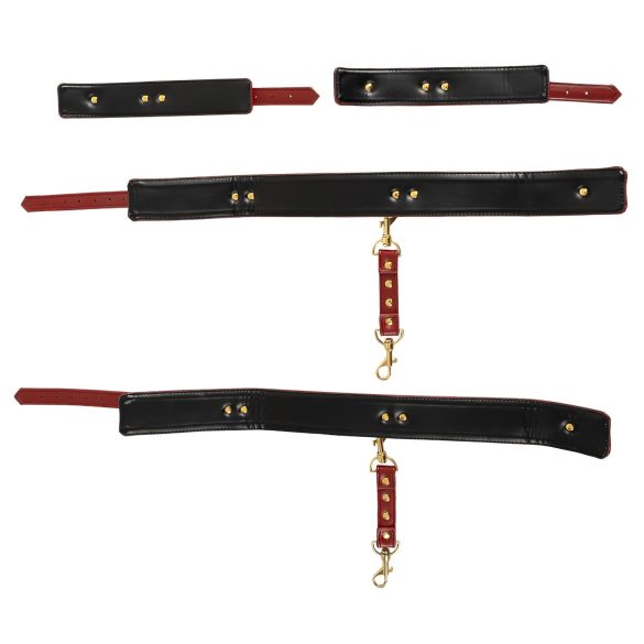 Bad Kitty - jalkoihin kiinnitettävä käsikahle setti - punainen