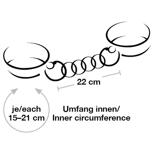 Bad Kitty - käsiraudat ketjulla - musta/rosegold