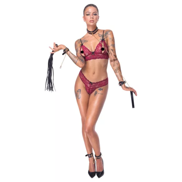 Bad Kitty - bondage-setti - 6 osaa - musta