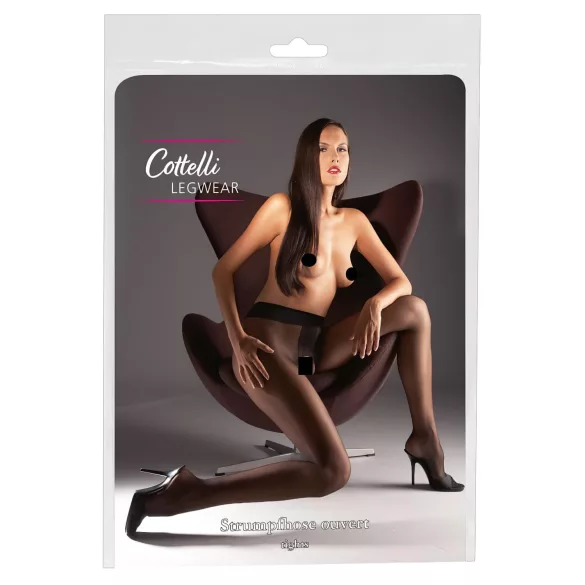 Cottelli - seksisukat - kiiltävä satiini - musta - M