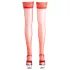 Cottelli - Satiinipintaiset stay-up-sukat - punainen - 5/XL