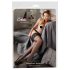 Cottelli Plus Size - 15cm leveät pitsisukat (musta)
