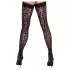 Cottelli Legwear - leopardikuvioiset stay-up sukat - musta