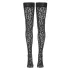 Cottelli Legwear - leopardikuvioiset stay-up sukat - musta