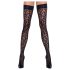 Cottelli Sukkahousut - leopardikuvioiset stay-up -sukat (musta) - 3
