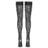 Cottelli Legwear - leopardikuvioiset stay-up sukat - musta - 3