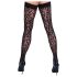 Cottelli Sukkahousut - leopardikuvioiset stay-up -sukat (musta) - 4
