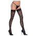 Cottelli Sukkahousut - leopardikuvioiset stay-up -sukat (musta) - 4