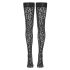 Cottelli Sukkahousut - leopardikuvioiset stay-up -sukat (musta) - 4