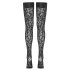 Cottelli Sukkahousut - leopardikuvioiset stay-up -sukat (musta) - 4