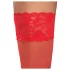 Cottelli - pitsiset kukkakuvioiset stay-up sukat - punainen - 5/XL
