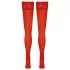 Cottelli - pitsiset kukkakuvioiset stay-up sukat - punainen - 5/XL