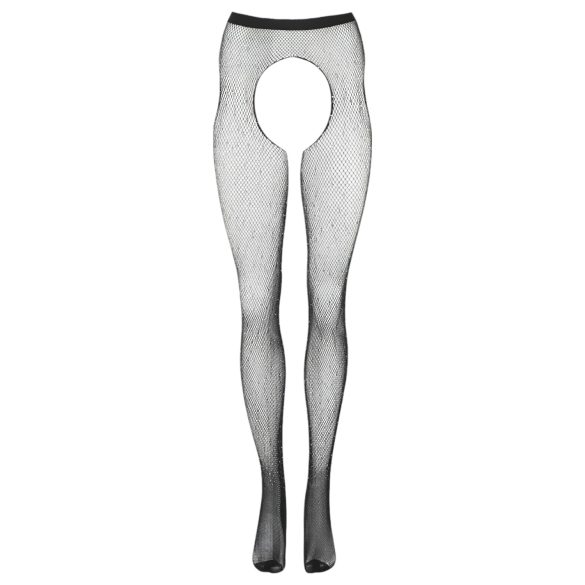 Cottelli Legwear - avojalkaiset kiiltävät sukkahousut - musta (S-L)