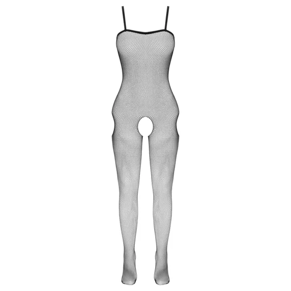 Cottelli Fantasy - sivuaukollinen, avoin musta verkkobodystocking (S-L)