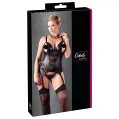 Cottelli - naisten pitsinen paita - plus size - musta