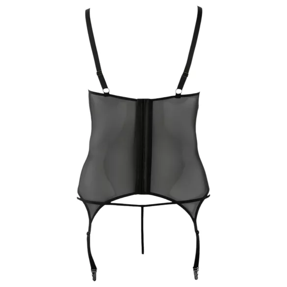Cottelli - naisten pitsinen paita - plus size - musta - XXXL