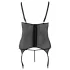 Cottelli - naisten pitsinen paita - plus size - musta - XXXL
