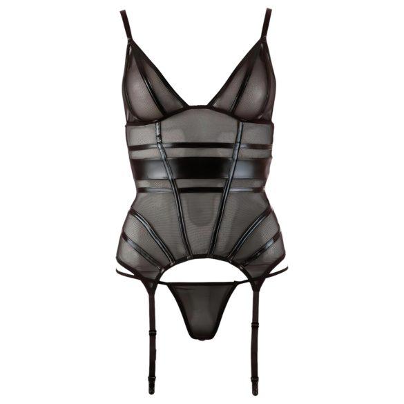 Cottelli - läpikuultava yläosa - kiiltävät raidat - musta - L