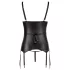 Cottelli Bondage - kiiltävä push-up -yläosa käsiraudalla (musta) - XL