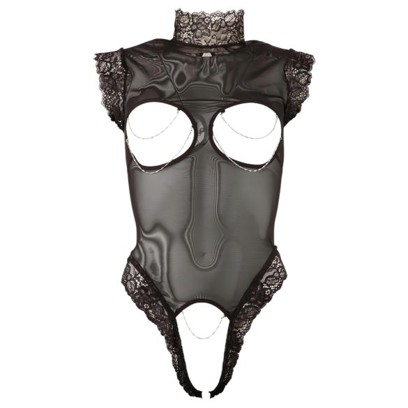 Abierta Fina - stringibody - avonainen etuosa - musta - M