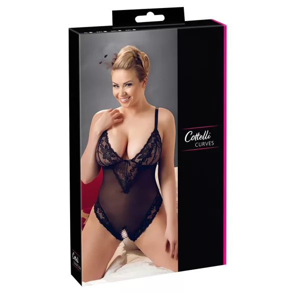 Cottelli Plus Size - pitsibody - musta - XXXL