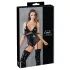 Cottelli Bondage - kiiltävä body käsiraudoilla - musta - XL