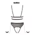 Cottelli Bondage - avoin body hihnoilla ja ketjuilla - musta - XL