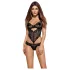 Obsessive Alluria - pitsibody kukkakuviolla - musta - L/XL