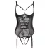 Abierta Fina - avoin body pitsiolkaimilla - musta - 80B/M