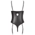 Abierta Fina - avoin body pitsiolkaimilla - musta - 80B/M