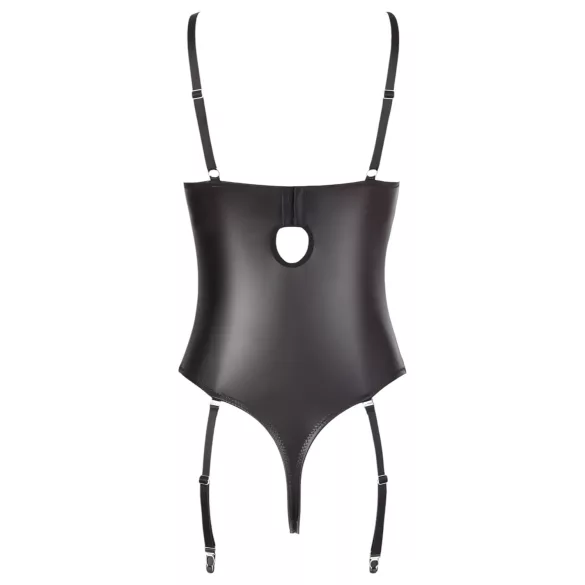Abierta Fina - avoin body pitsiolkaimilla - musta - 80C/M