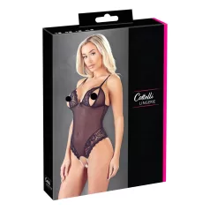 Cottelli - avoin pitsibody helmillä - musta
