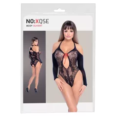   NO:XQSE - pitsibody nauhakoristeella pitkähihainen - musta S-L