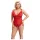 Cottelli Curves - läpinäkyvä pitsibody - punainen - 2XL