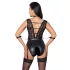 Cottelli Bondage - pitsinen kaulapantibody - musta - XL