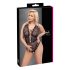 Cottelli Curves Plus Size - läpinäkyvä kuvioitu body (musta)
