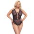Cottelli Curves Plus Size - läpinäkyvä kuvioitu body (musta)
