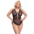Cottelli Curves Plus Size - läpinäkyvä pitsibody - musta