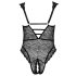 Cottelli Curves Plus Size - läpinäkyvä kuvioitu body (musta)