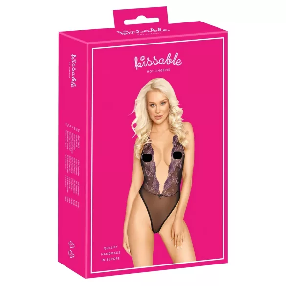 Kissable - pinkkiruusuinen body (musta)